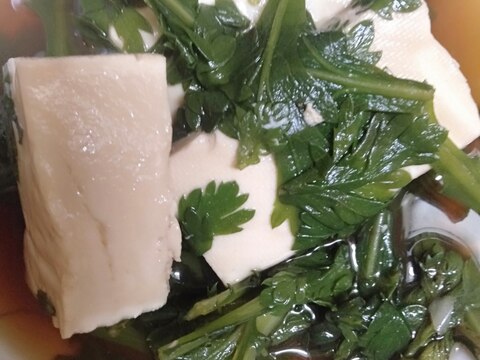 春菊の湯豆腐♬